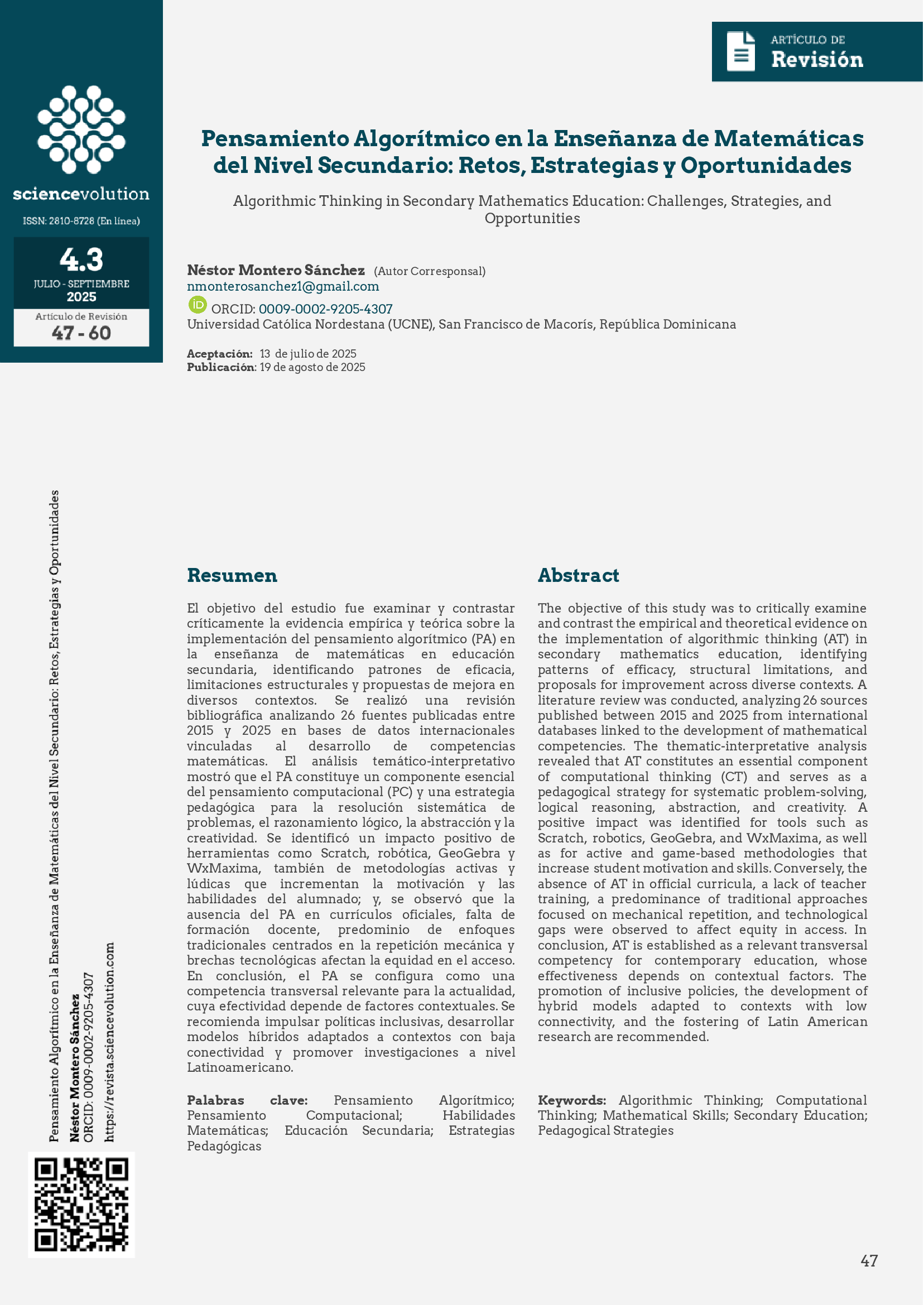 Sciencevolution v4.3 2025 47 - Portada