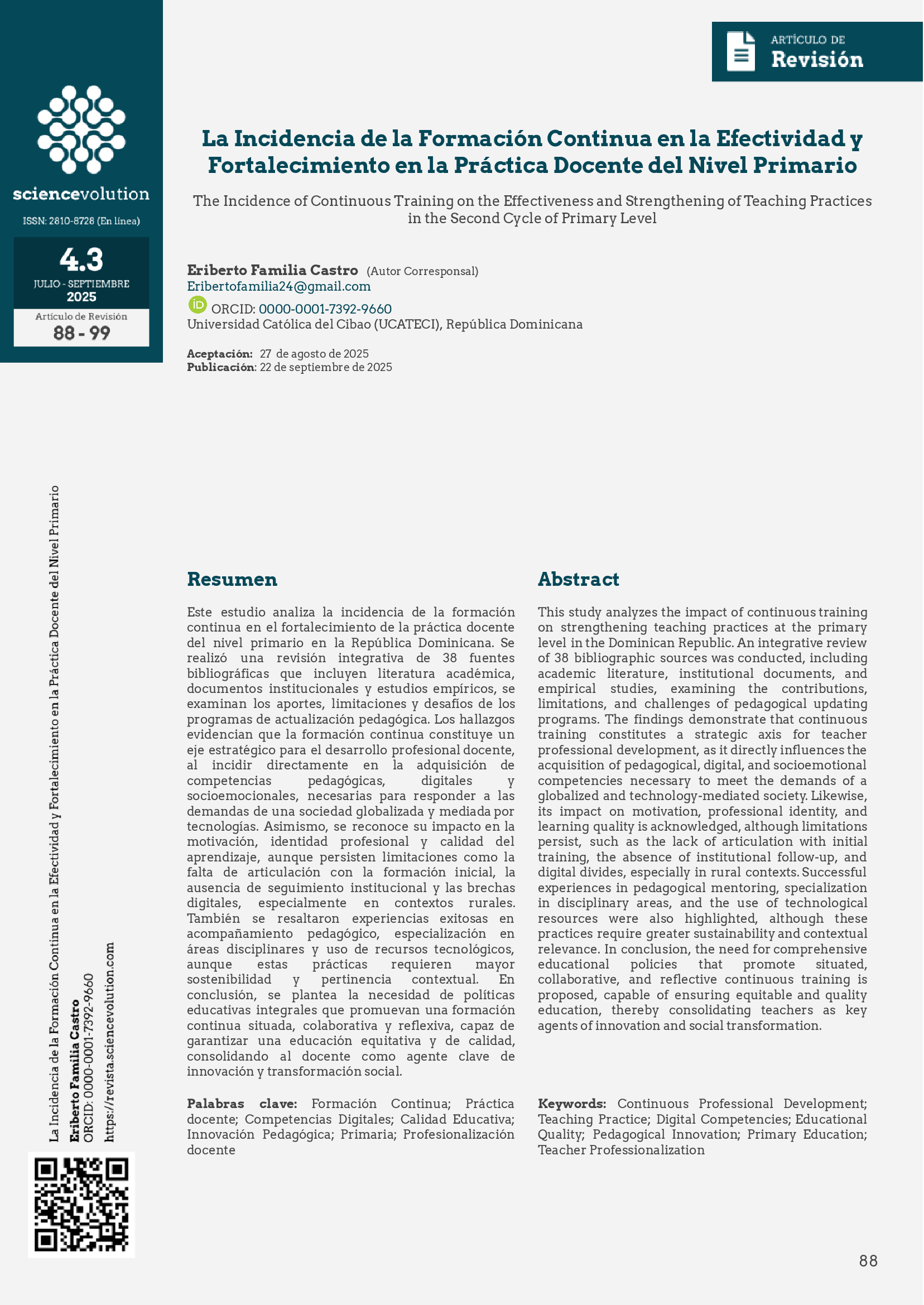 Sciencevolution v4.3 2025 - 88 Portada