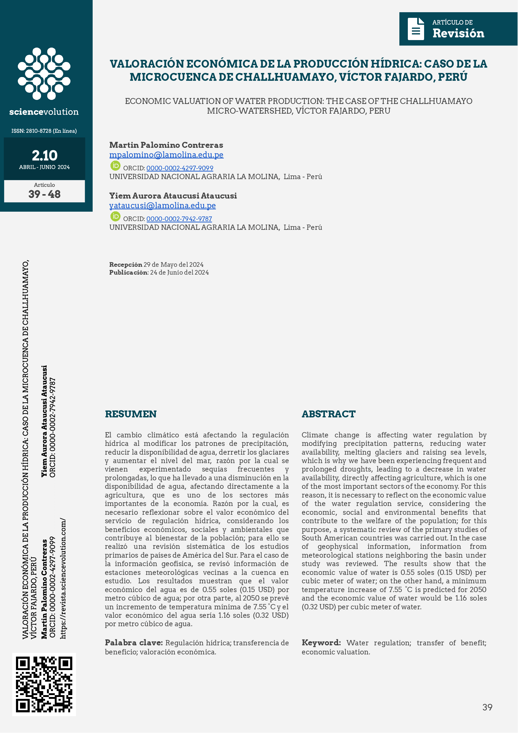 VOLUMEN 2.10 2024 - Carátula Artículo 39-48