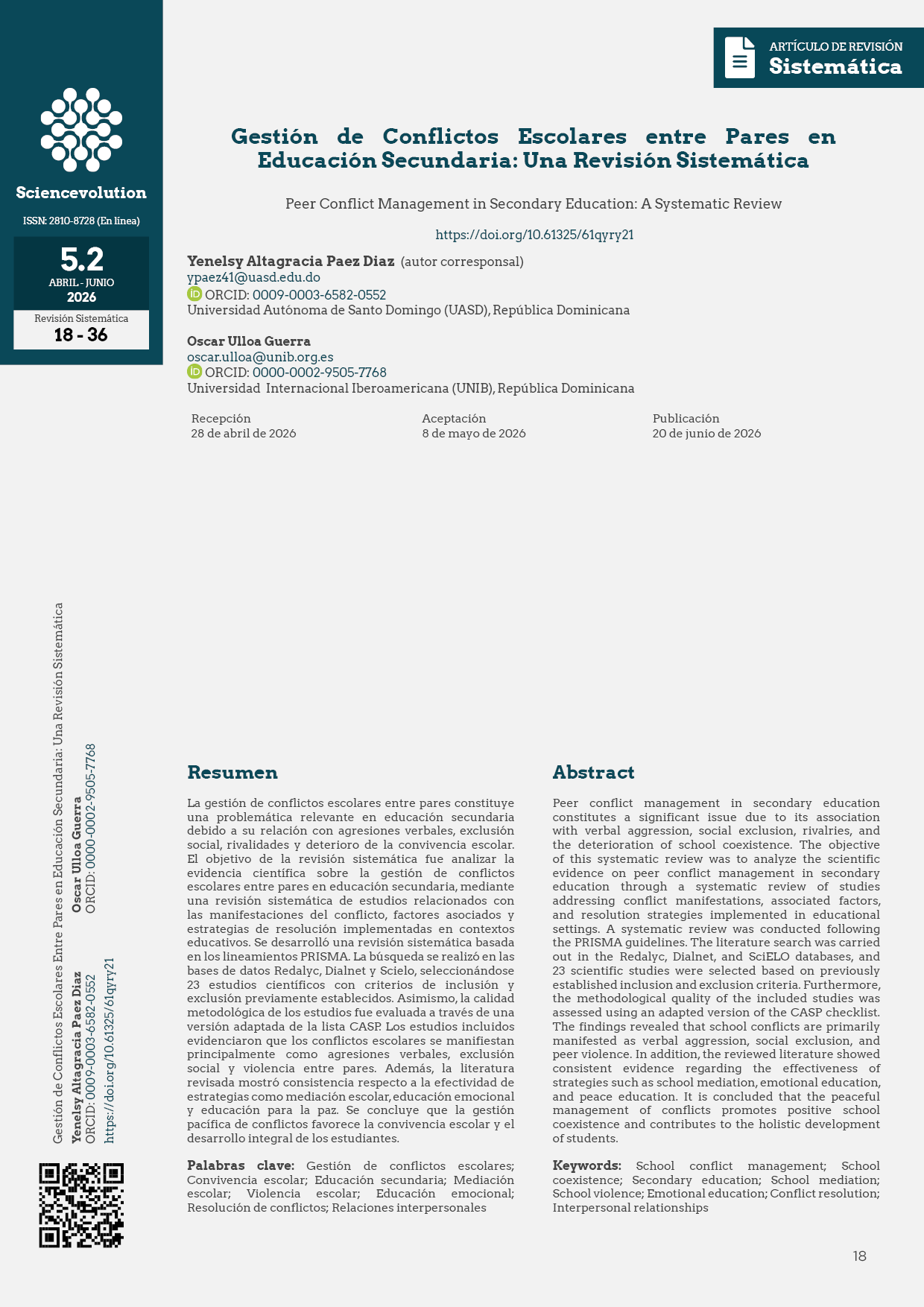 Sciencevolution v5.2 2026 18-36 - Portada